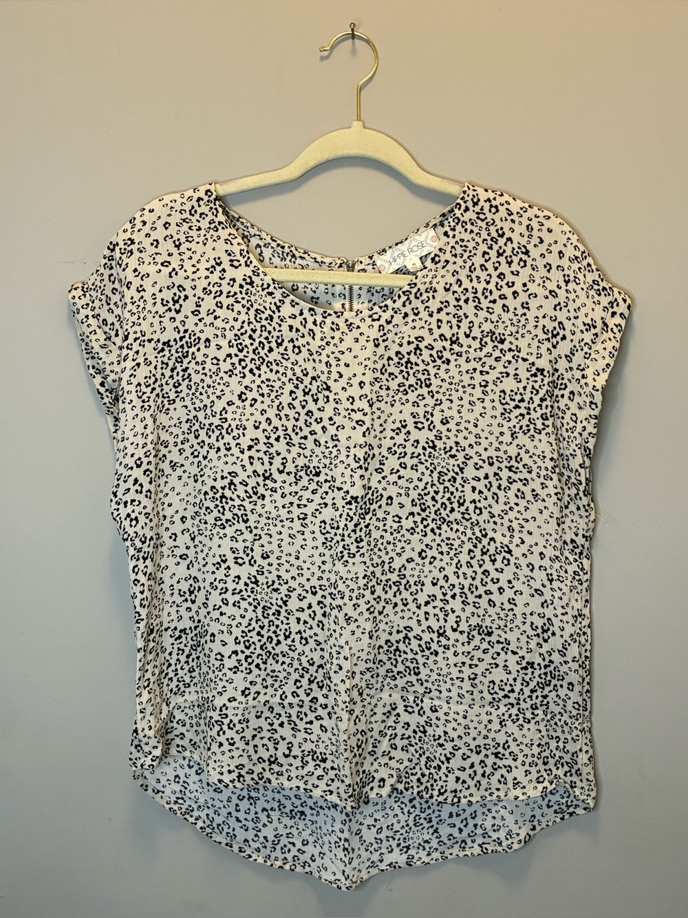 Cream Leopard Print Cap Sleeve Top